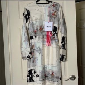 NWT MSGM silk printed dress.